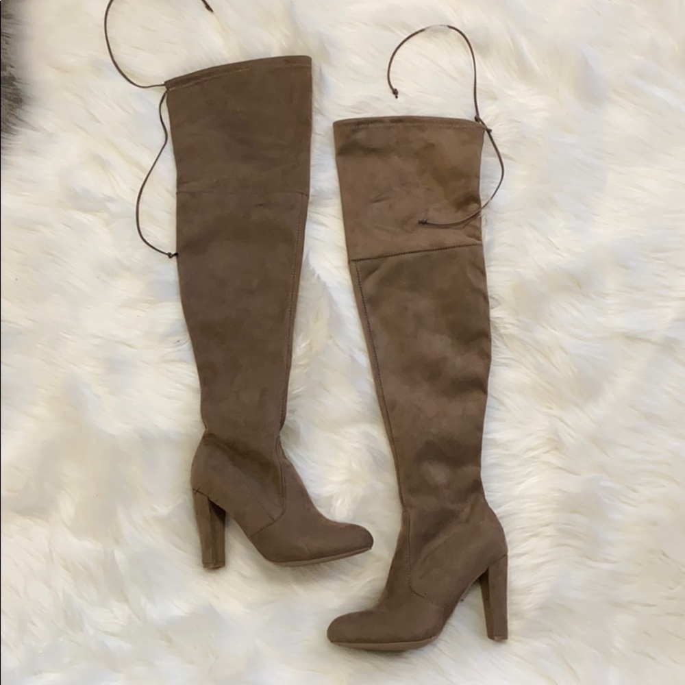 Wild Diva Taupe/Tan Over the Knee Boots